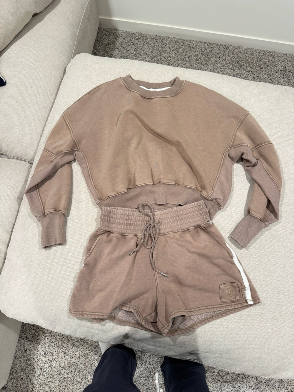 Free People Crewneck & Short Sweat Set